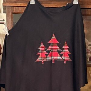 Plaid Christmas Tree Black Scarf